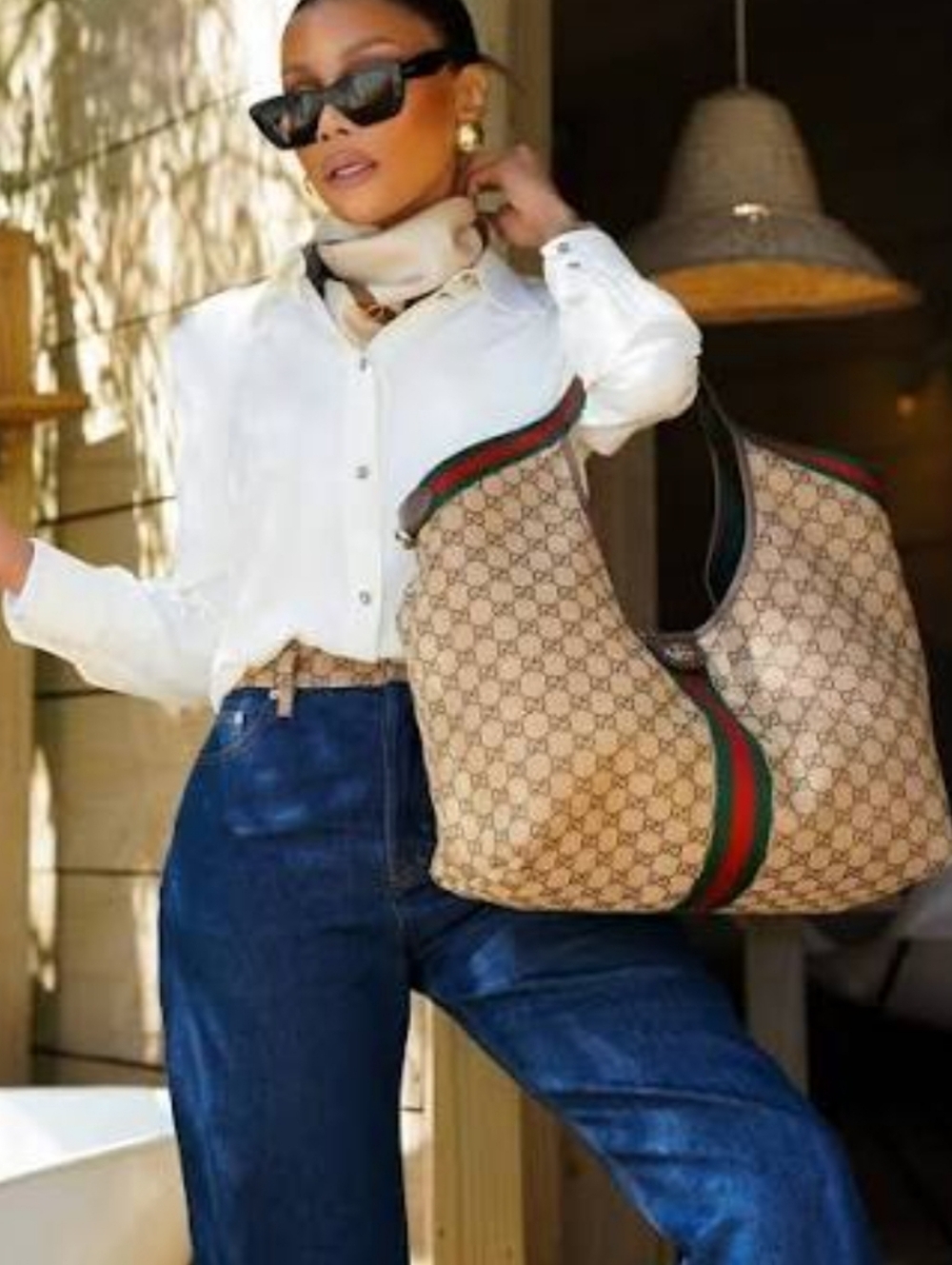 Supreme GIG LARGE Shoulder Bag w/ Green-Red Web Stripe w/pouchet - Picture 6 of 9